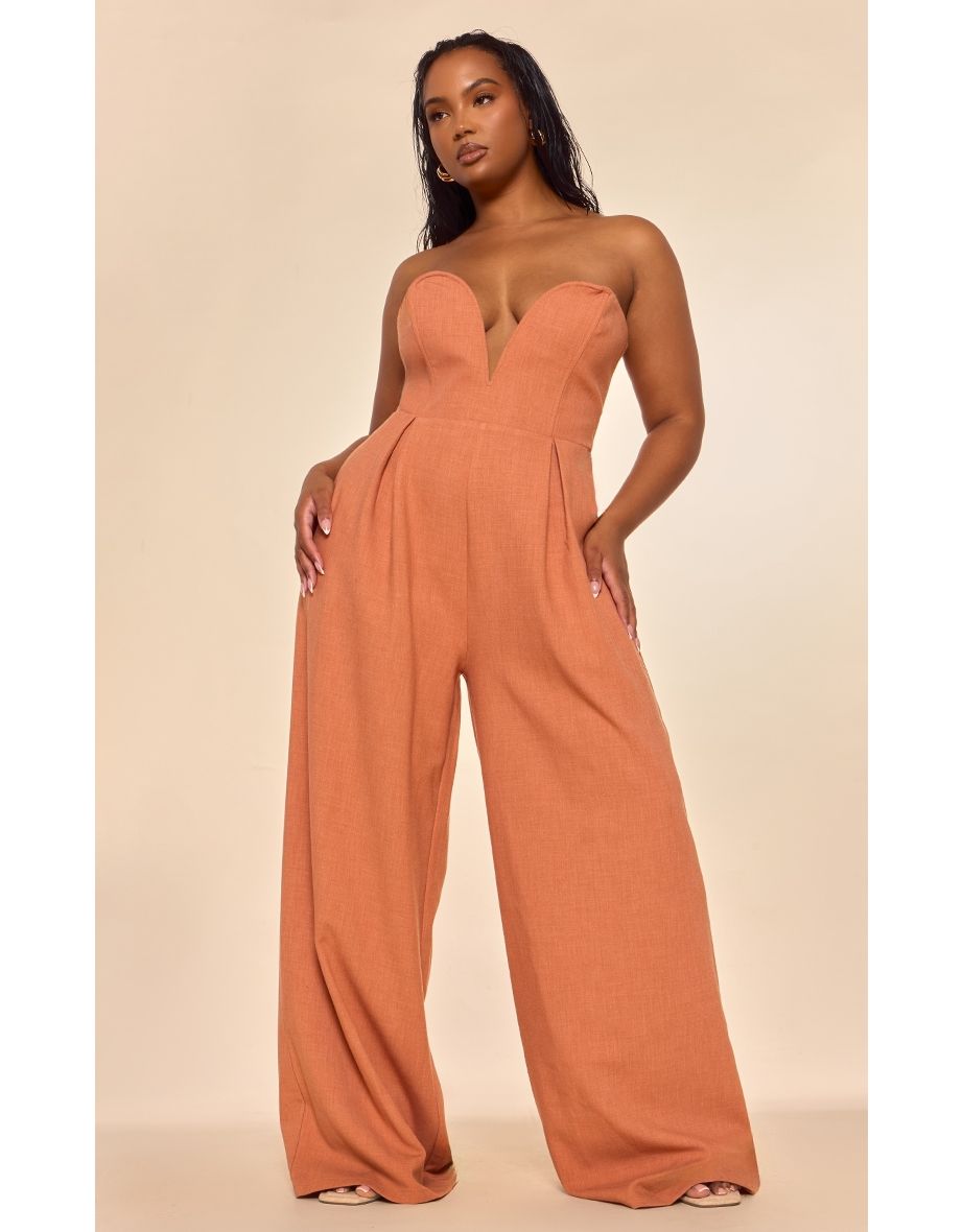 Rust jumpsuit sales