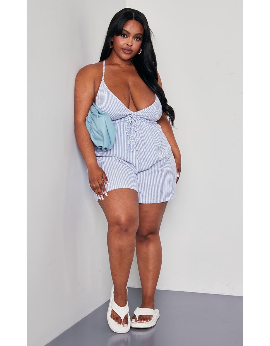 Blue stripe playsuit store