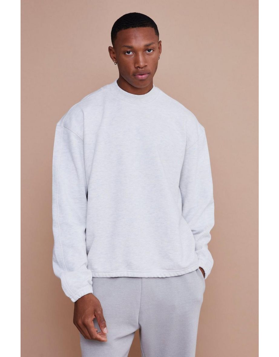 Shop Oversized Boxy Heavyweight Sweatshirt dark grey Online in Oman VogaCloset