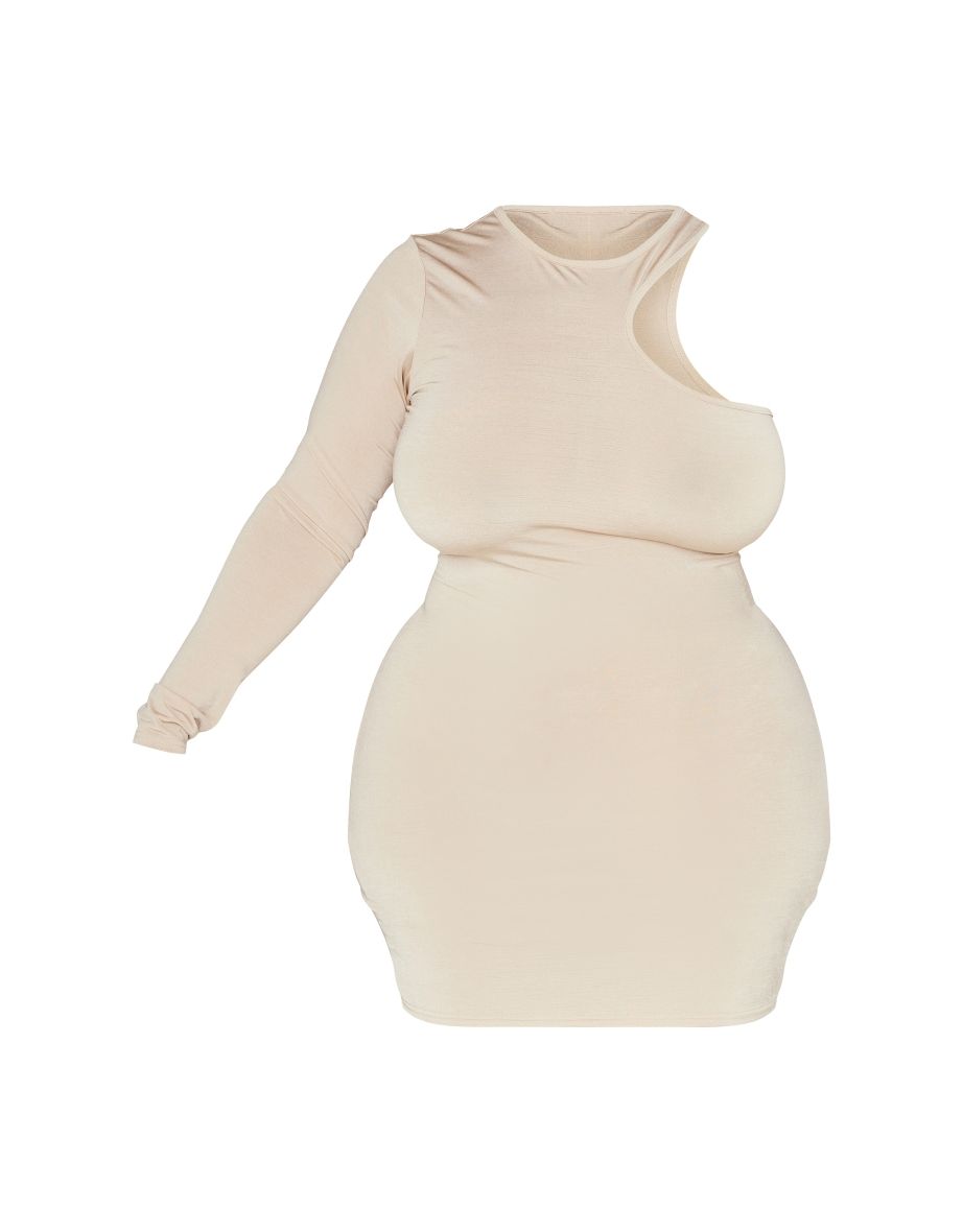 Plus Sage Cut Out One Shoulder Bodycon Dress - 4