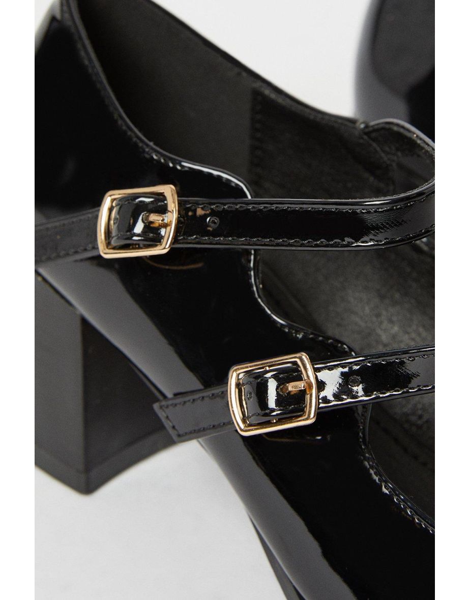 Valerie Square Toe Double Strap Mary Jane Court Shoes - 3