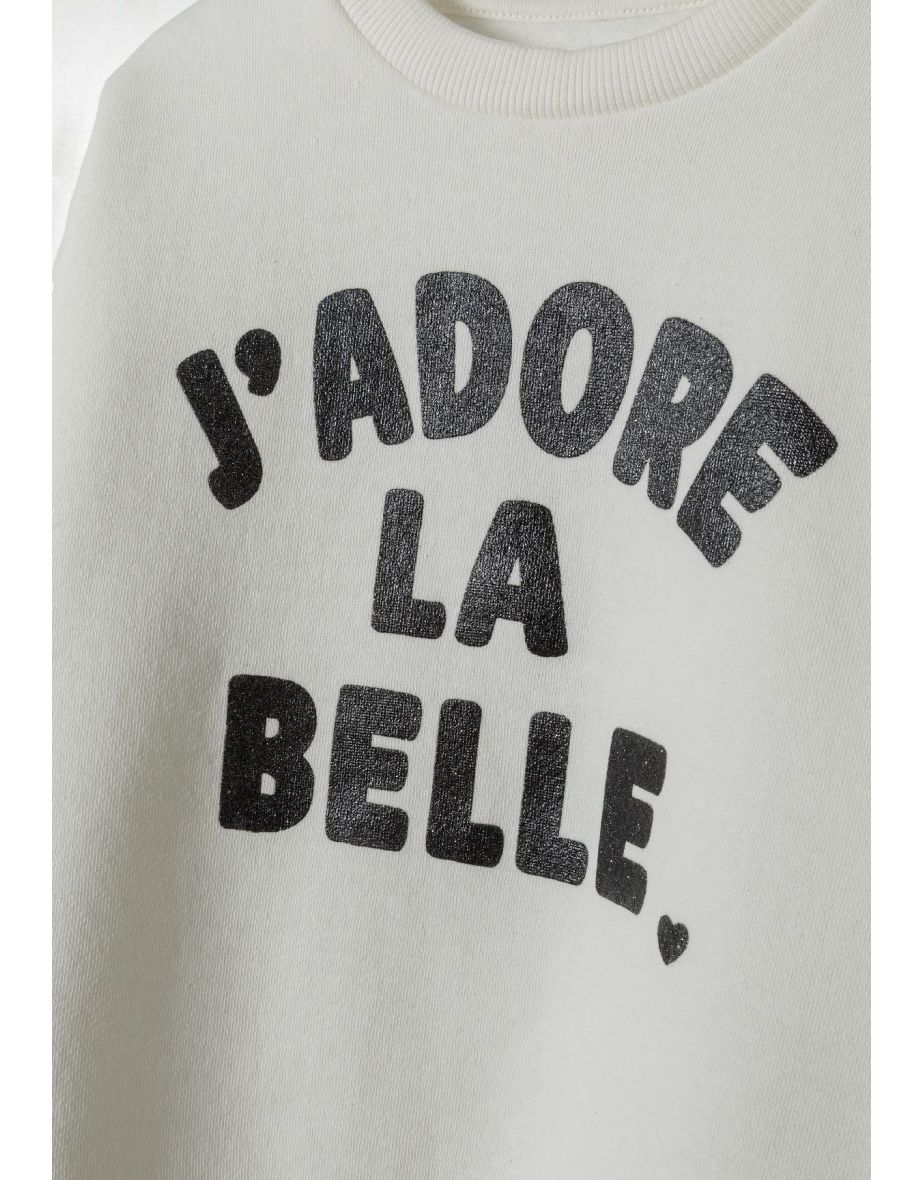 Girls Crew Neck Sweatshirt with Print - 2