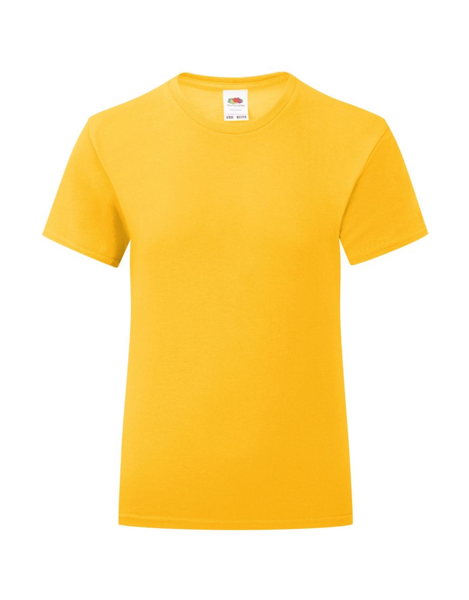 Fruit of the Loom Girls Iconic Heather T-Shirt - Sunflower