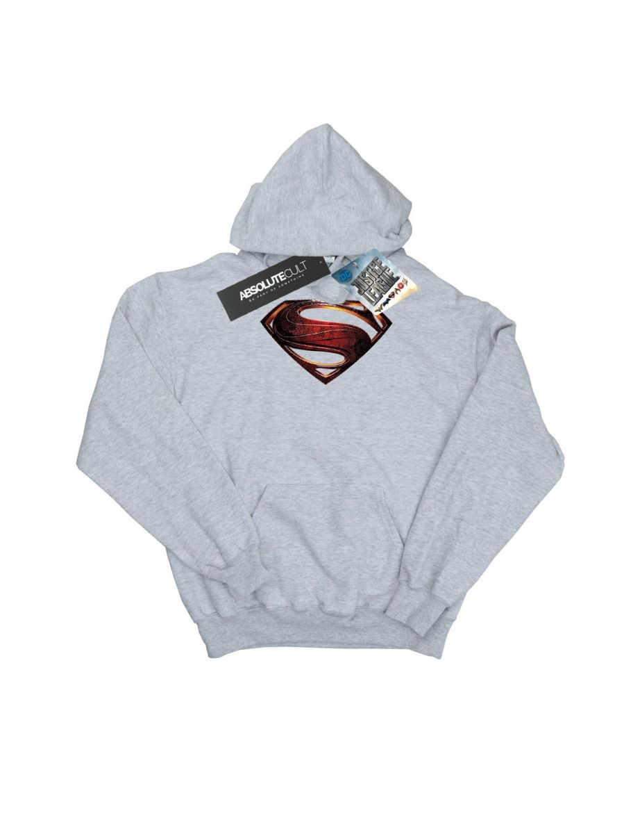 DC Comics Girls Justice League Movie Superman Emblem Hoodie - Sports Grey