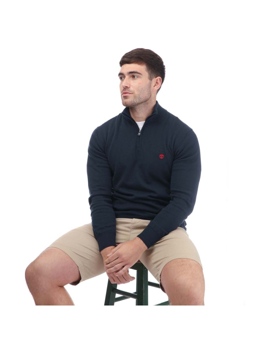 Men's Timberland Williams River Quarter Zip Sweatshirt in Blue - 3