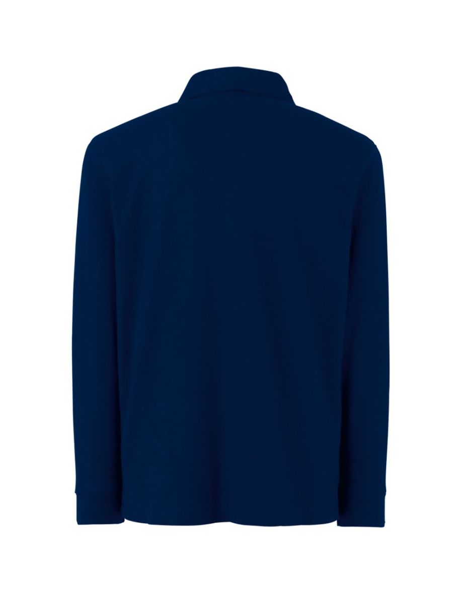 Fruit Of The Loom Childrens Long Sleeve 65/35 Pique Polo / Childrens Polo Shirts - Deep Navy - 1
