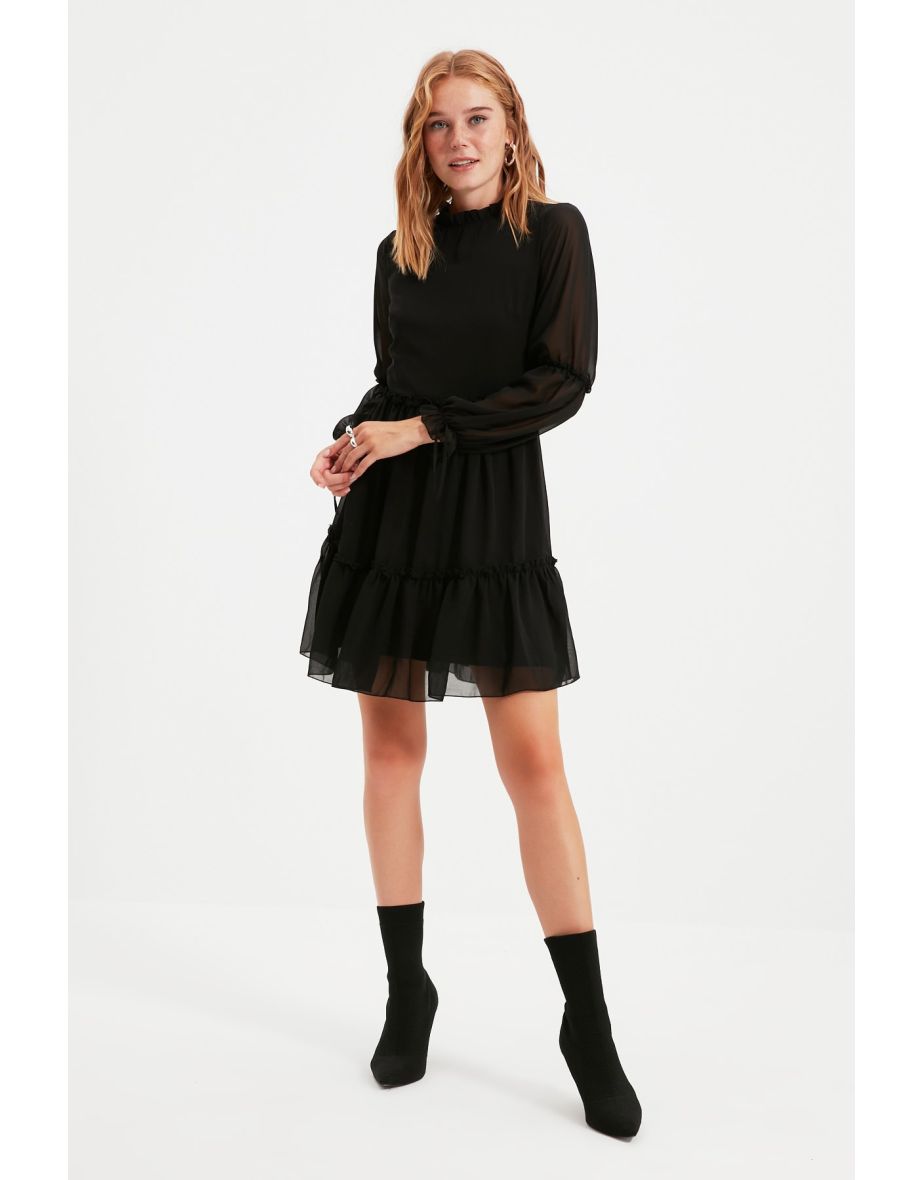 Black chiffon skater clearance skirt