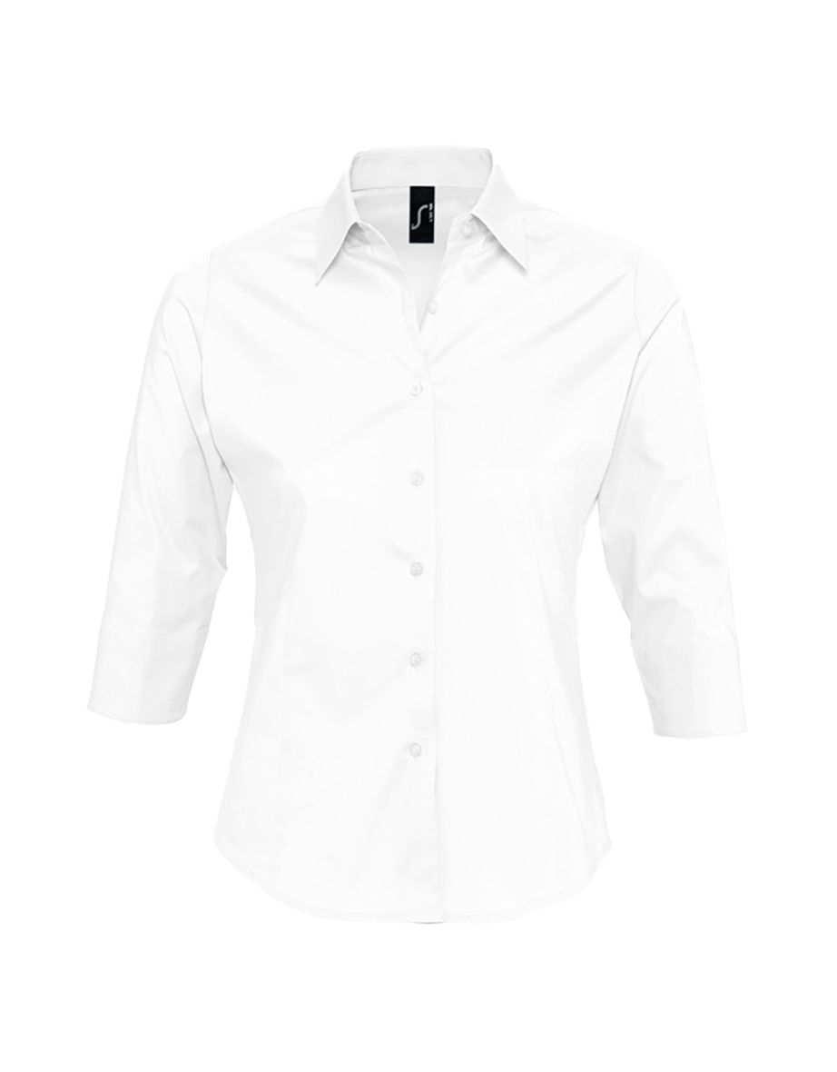 SOLS Womens/Ladies Effect 3/4 Sleeve Fitted Work Shirt - White