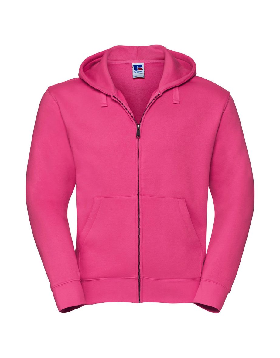 Russell Mens Authentic Full Zip Hoodie - Fuchsia
