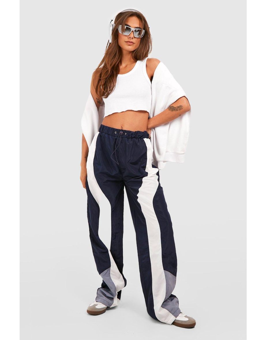 Color block track pants womens top