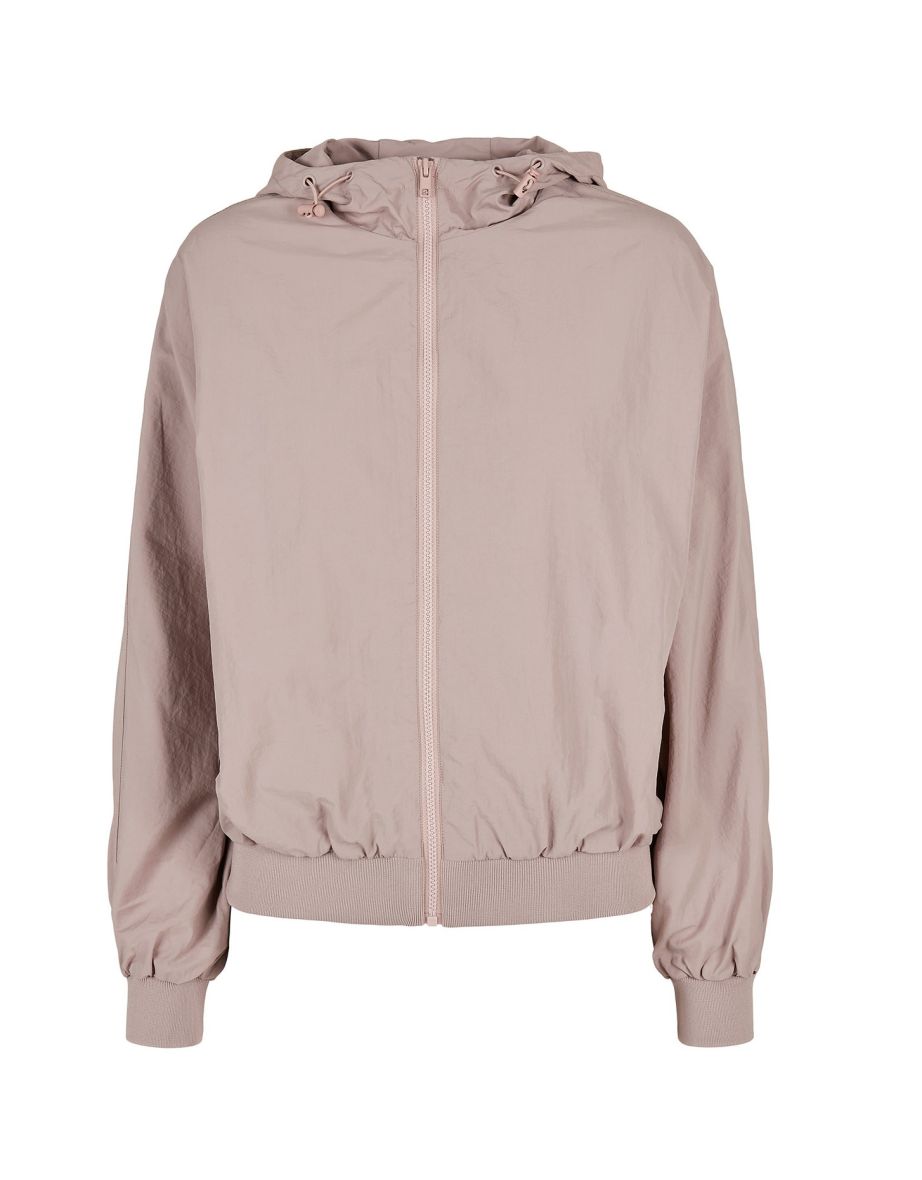 Shop Build Your Brand Womens Ladies Crinkle Batwing Sleeve Jacket Dusk Rose Online in Bahrain VogaCloset
