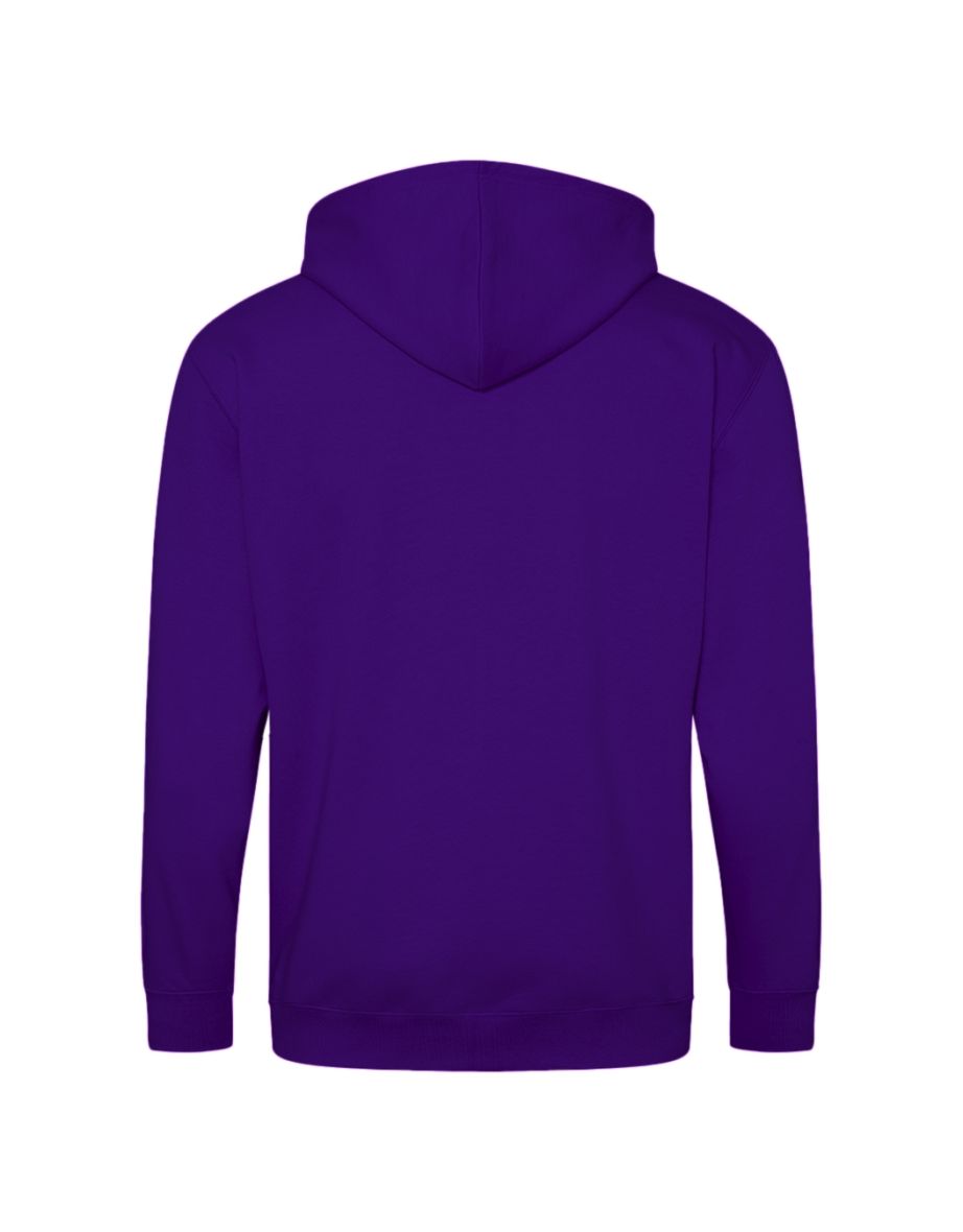 Awdis Plain Mens Hooded Full Zip Hoodie / Zoodie - Purple - 1