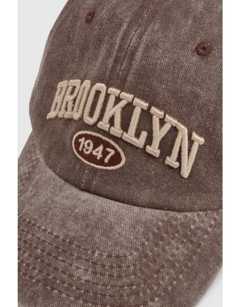 Acid Wash Slogan Cap - 2