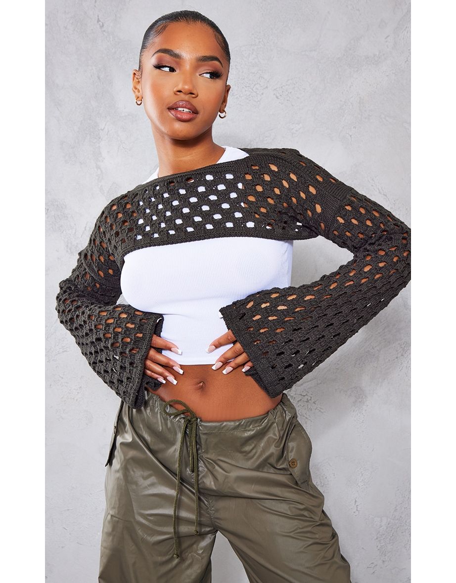 Open knit tops top