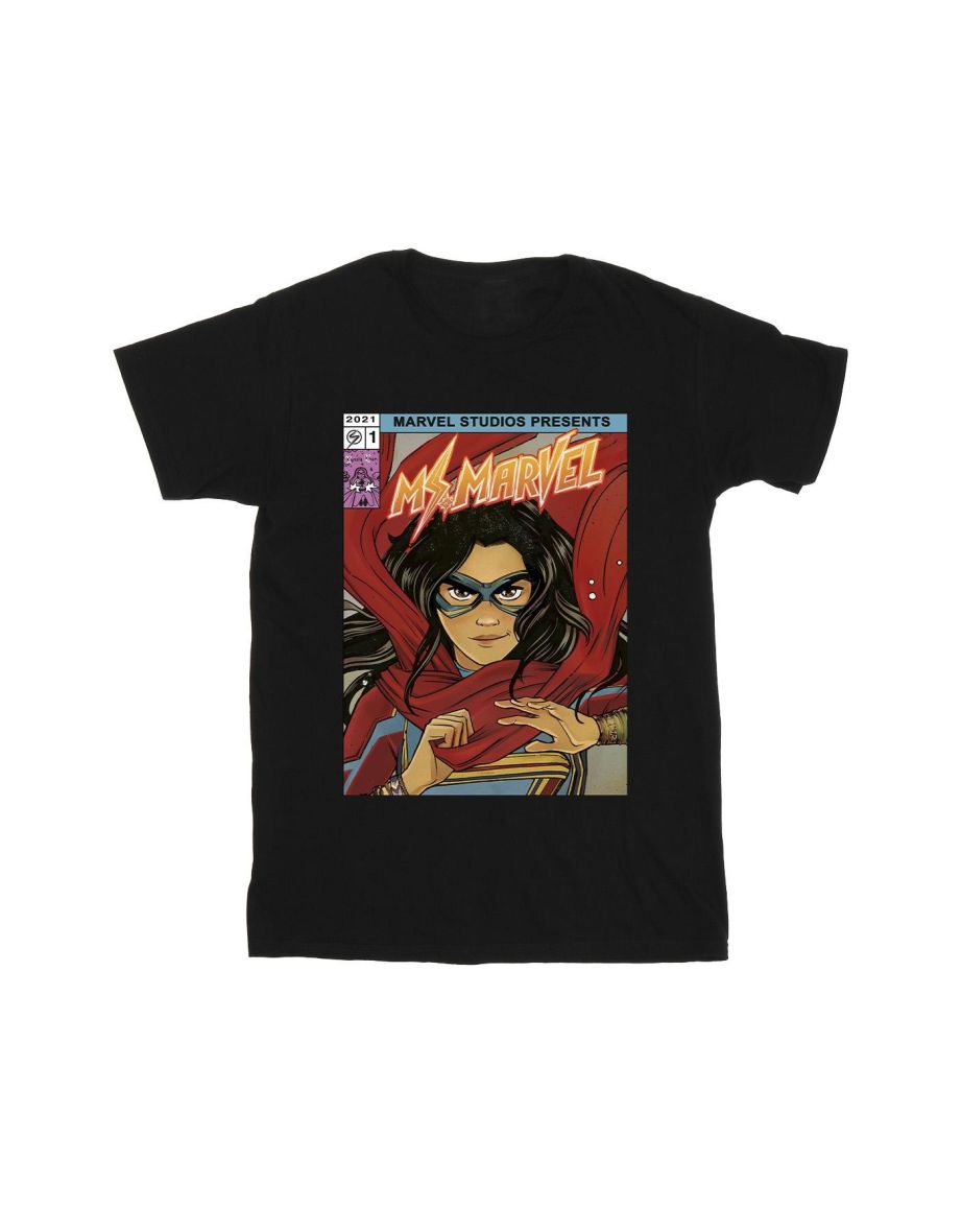 Marvel Boys Ms Marvel Comic Poster T-Shirt - Black - 1