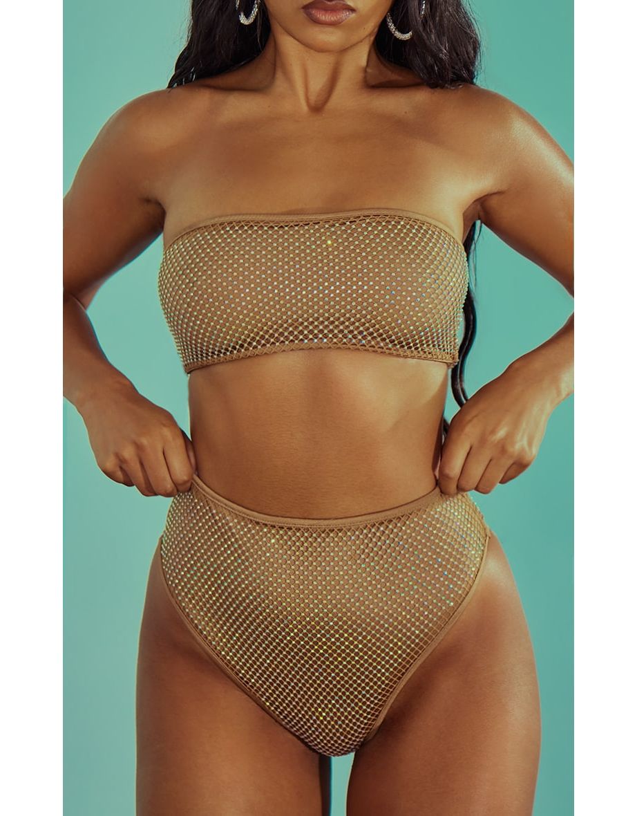 Fishnet high waisted bikini deals