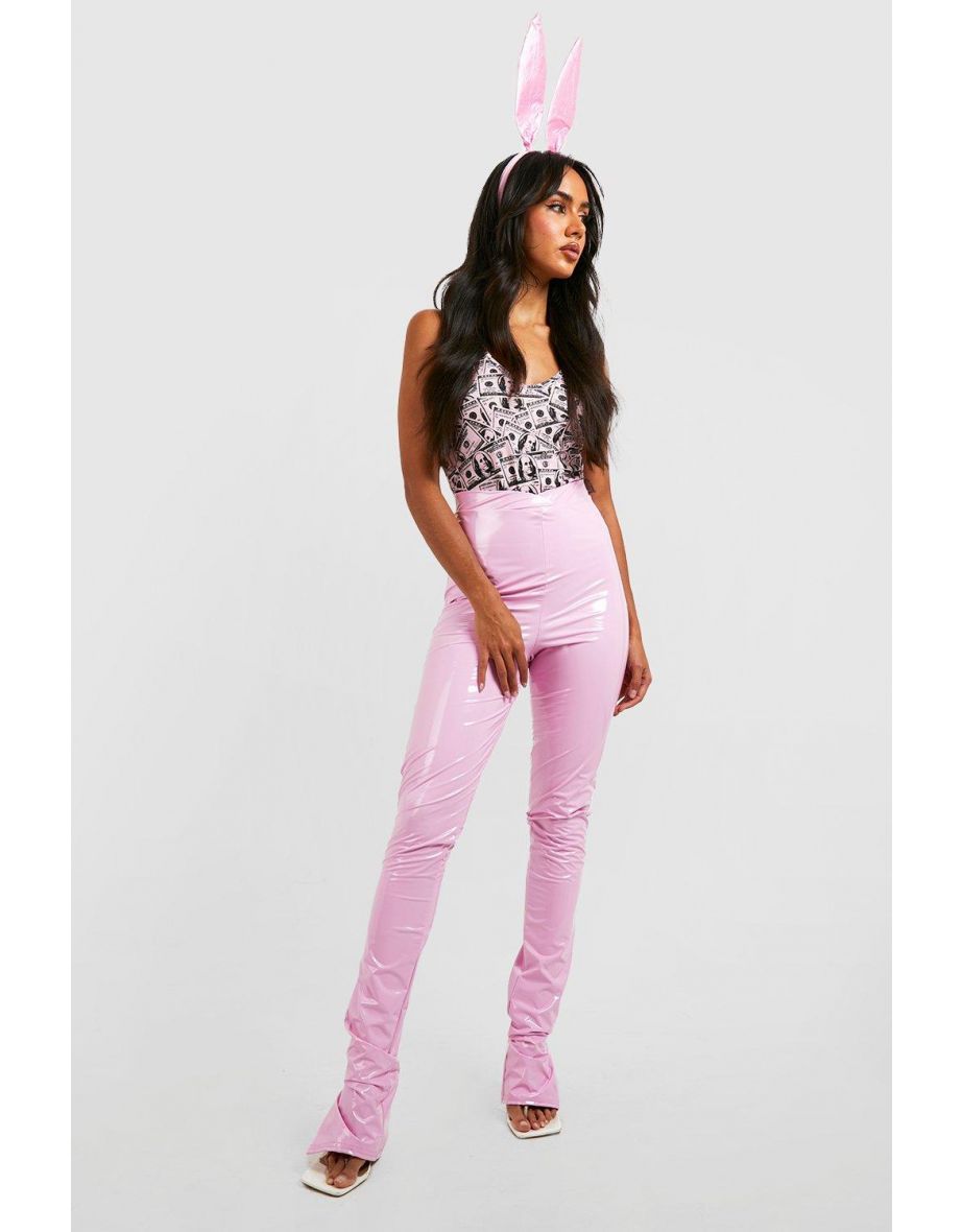Pink vinyl leggings online