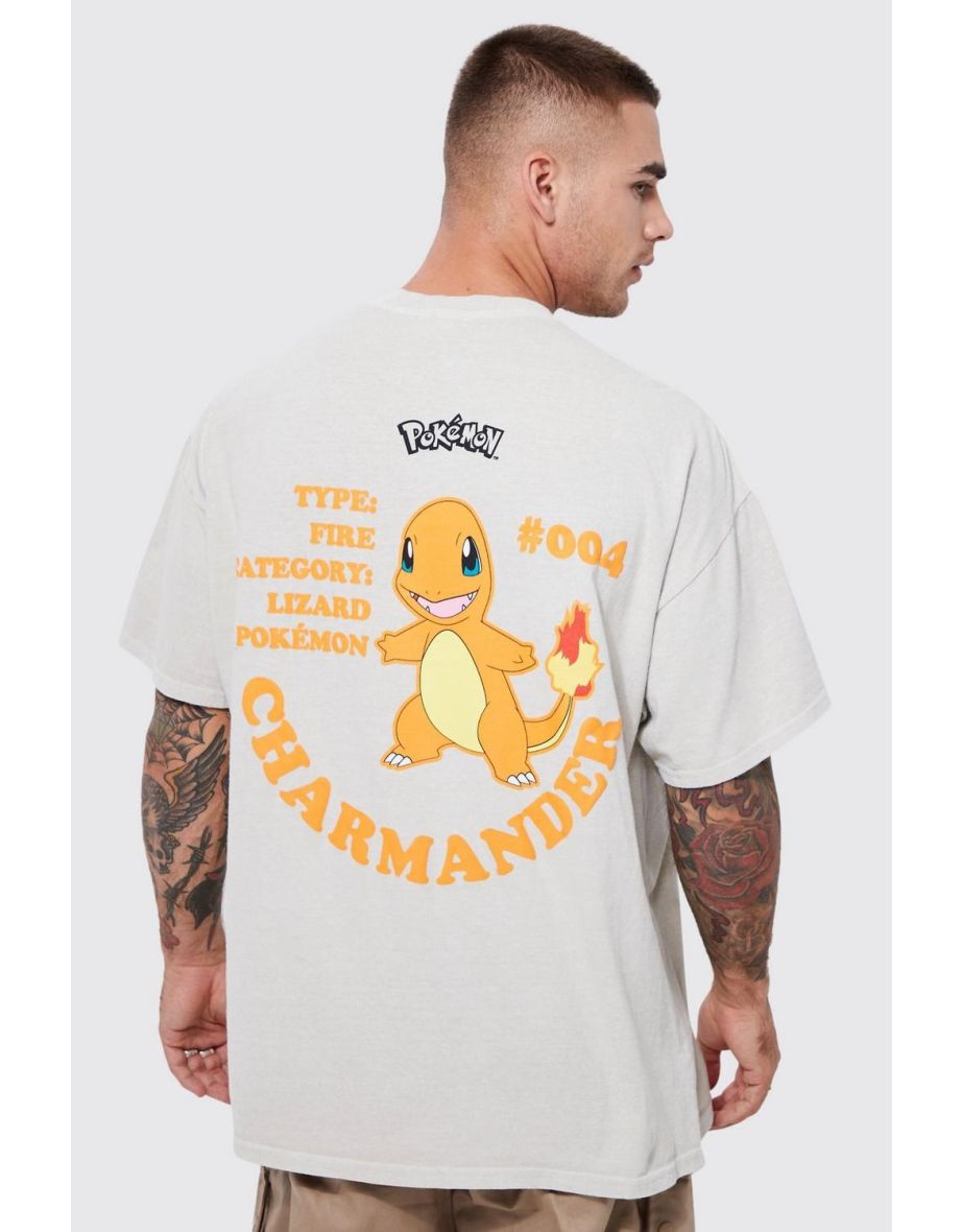 Oversized Pokemon Charmander License T-shirt - sand