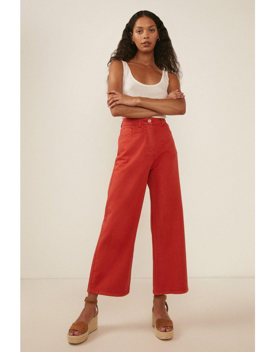 Oasis wide leg cropped trousers sale