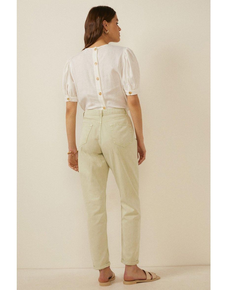 Oasis Beige Mom Jean - 2