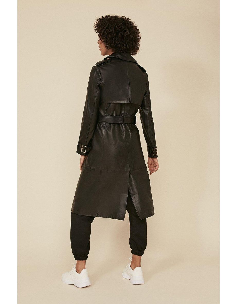 Leather Trench Coat - 2