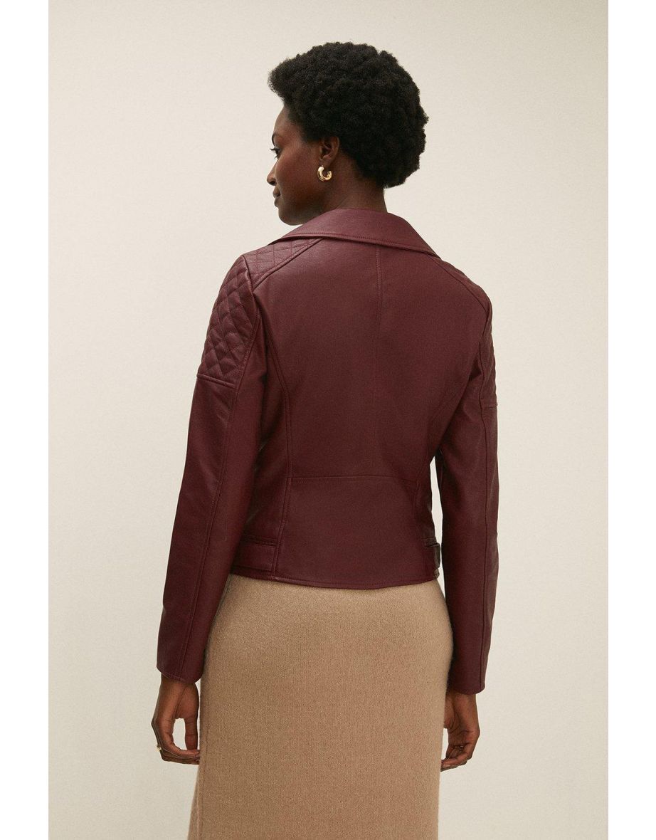 Oasis Burgundy PU Biker - 2