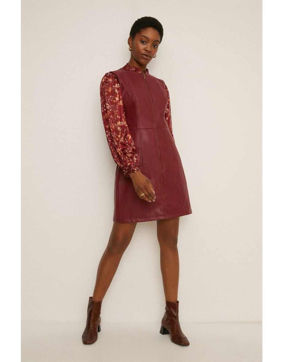 Oasis leather dress top