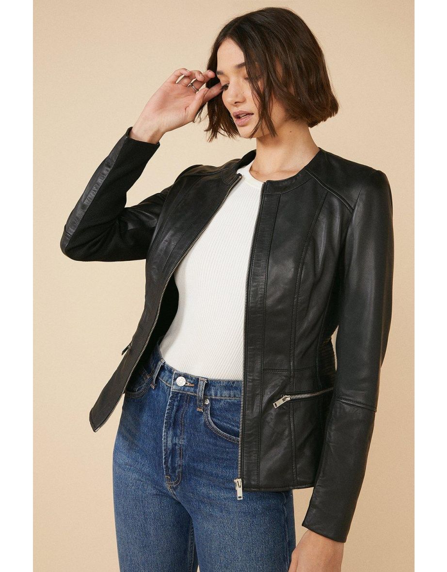 Oasis real top leather jacket