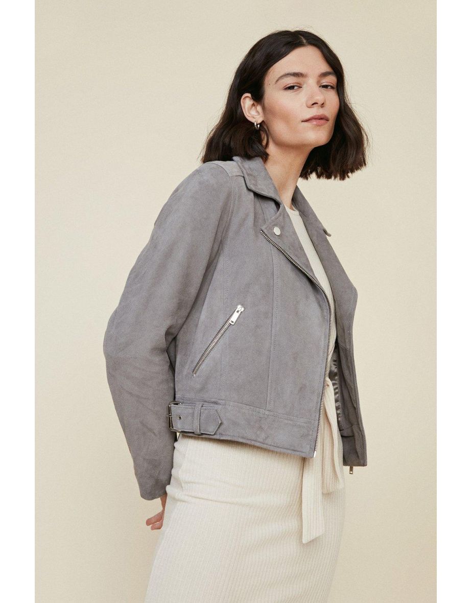 Oasis grey suede best sale jacket