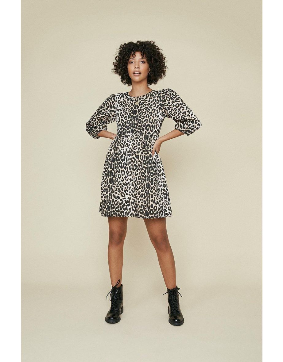 Oasis animal discount print skater dress