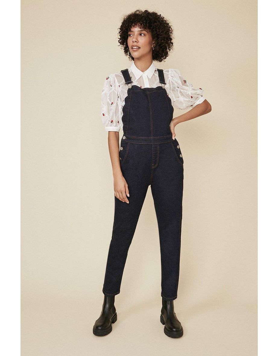 Scallop Detail Dungarees