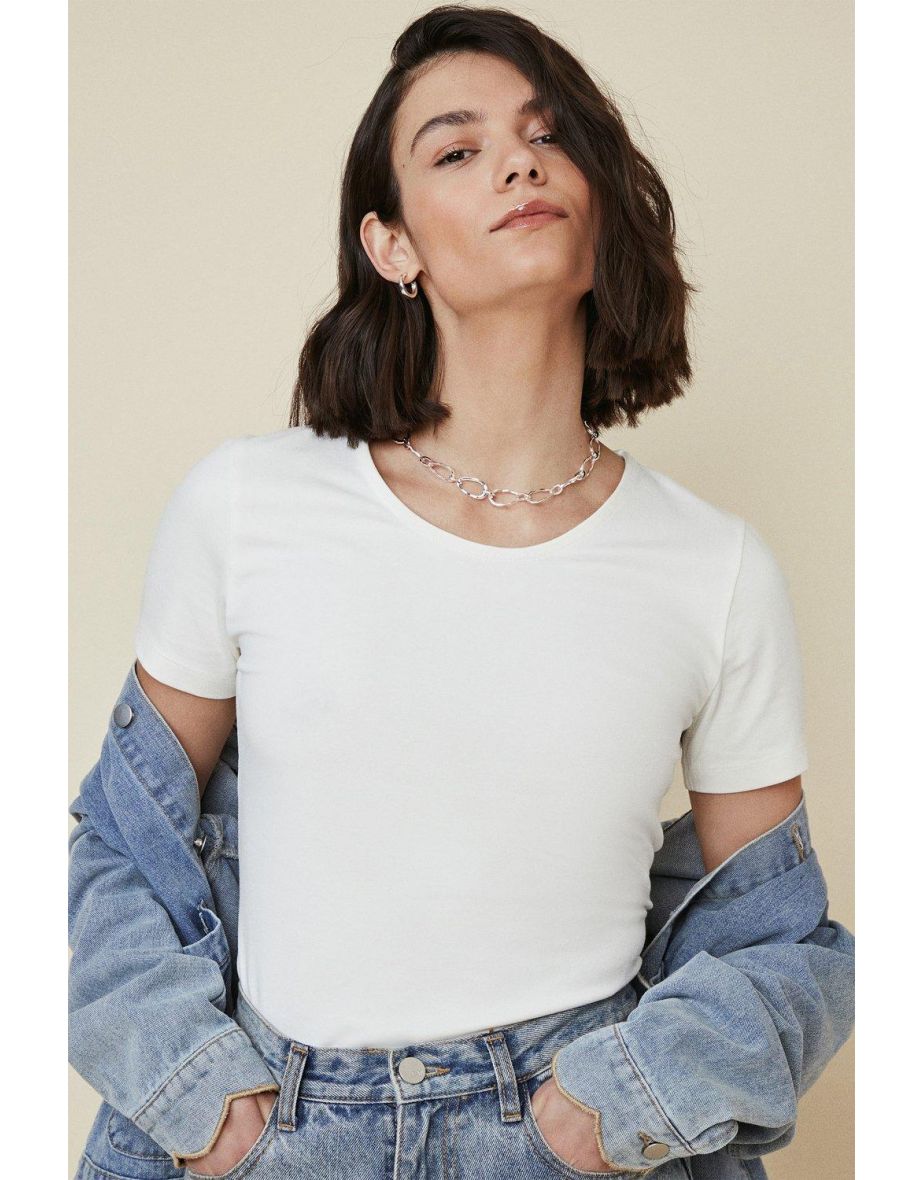 Organic Cotton Fitted Crew Neck T Shirt