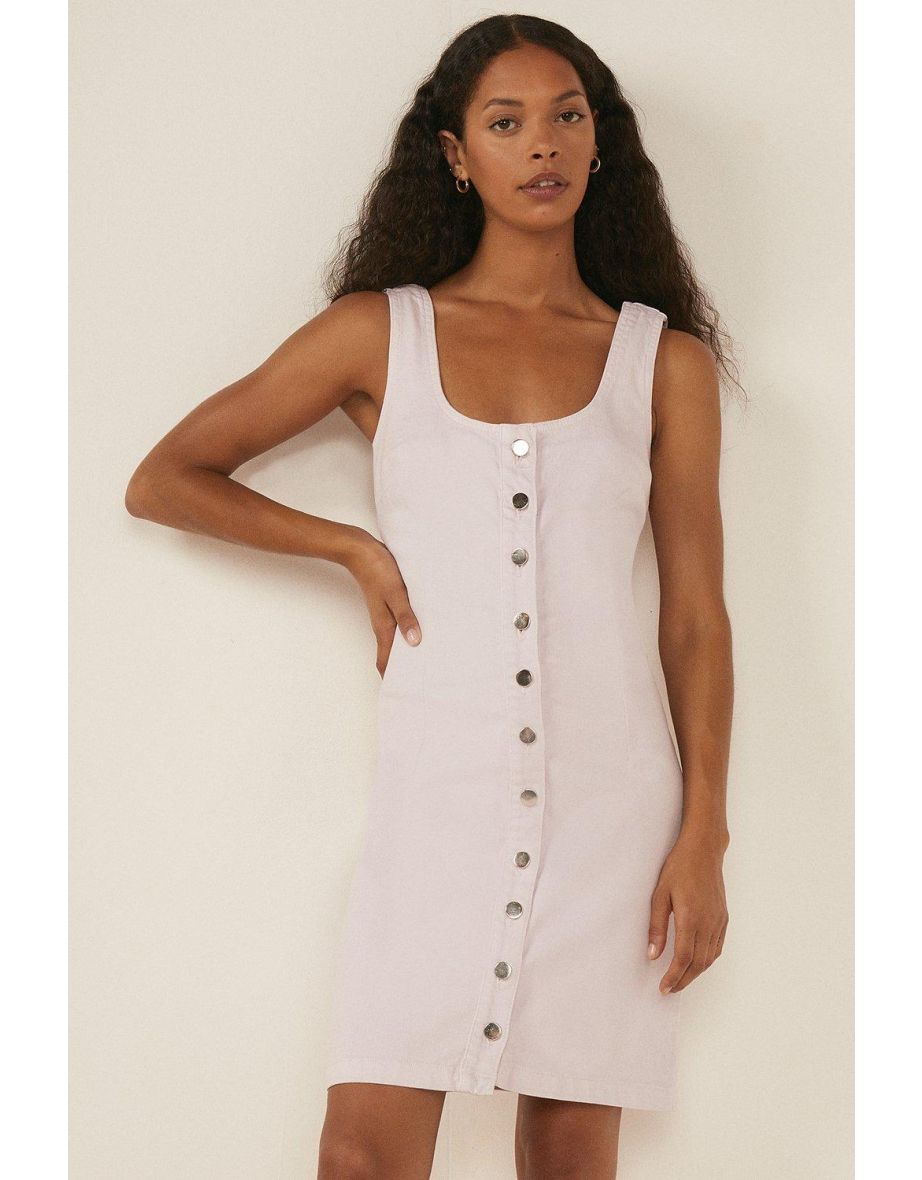 Oasis denim button dress cheap