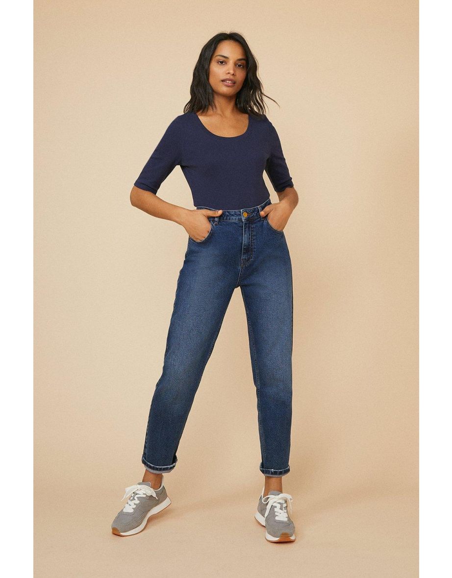 Organic Cotton Scoop Neck Half Sleeve Top - 2
