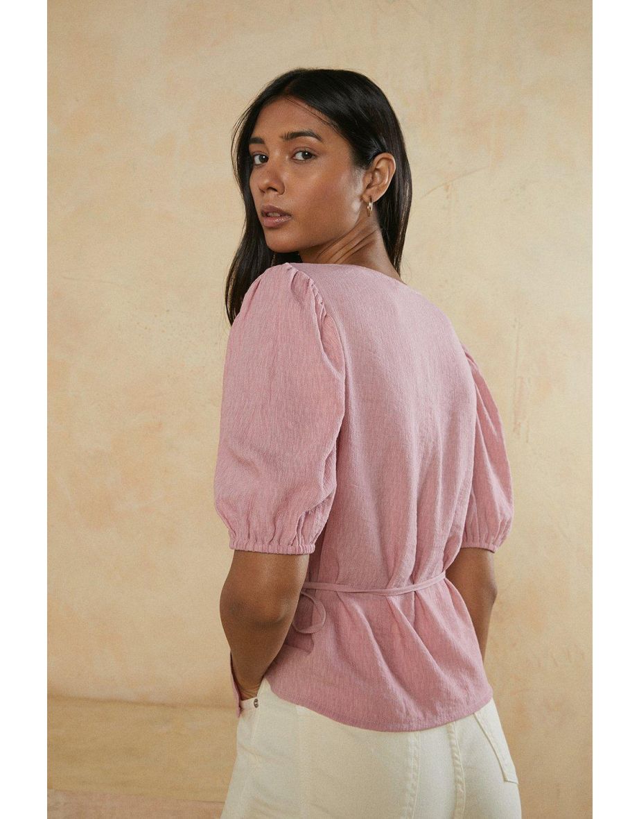 Textured Wrap Top - 2
