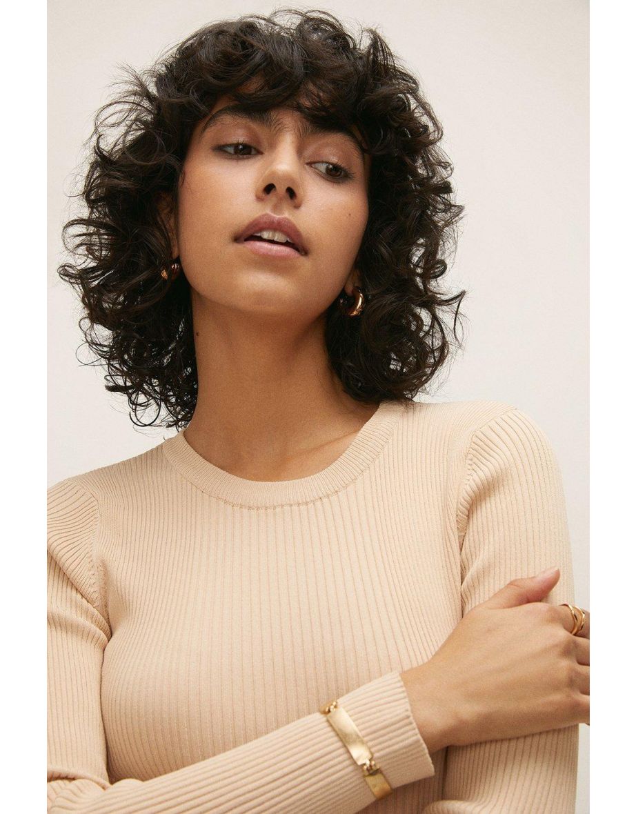 Ribbed Long Sleeve Crew Jumper
