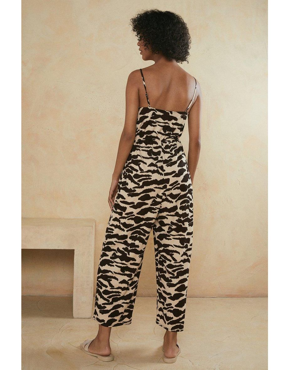 Tiger Print Strappy Jumpsuit - 2