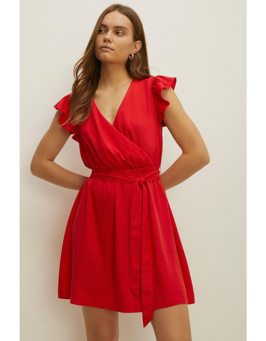 Oasis ruffle wrap dress top