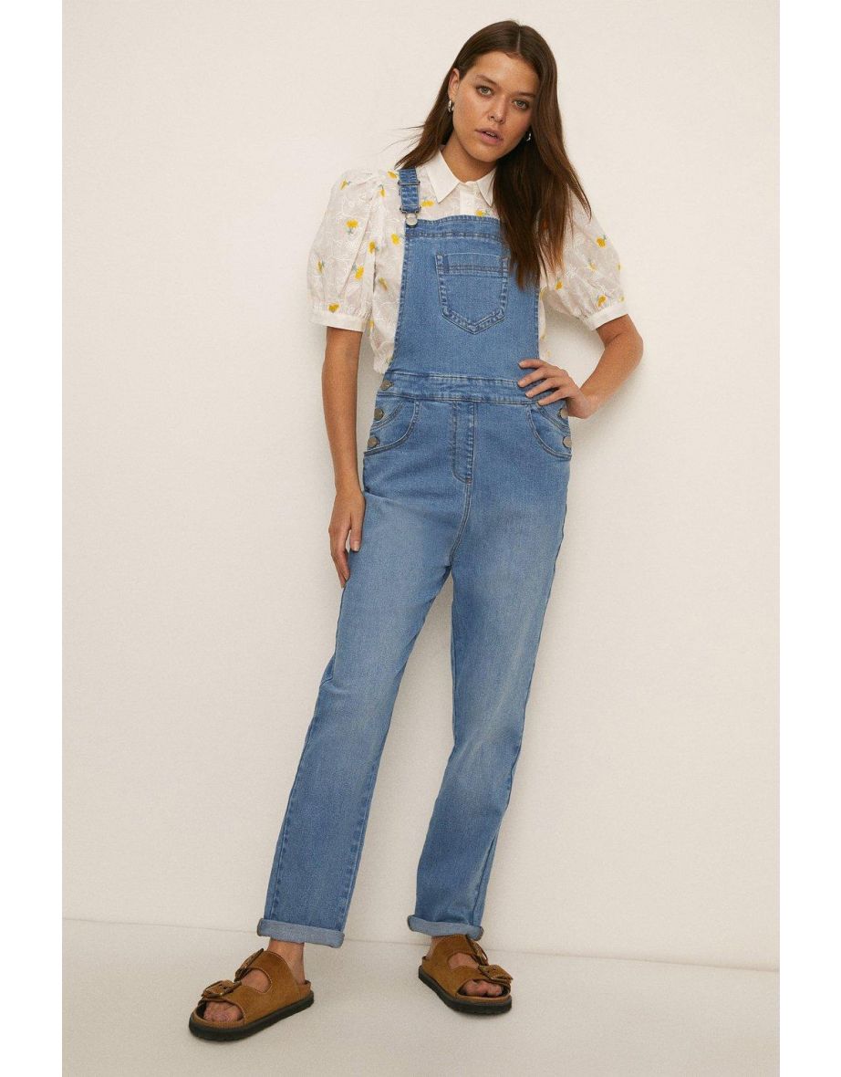 Oasis denim dungaree dress sales