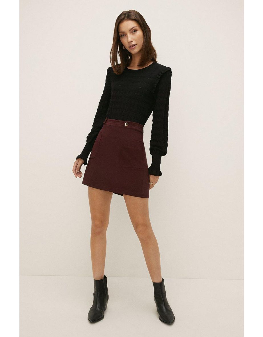 Pointelle Stripe Stitch Crew Jumper