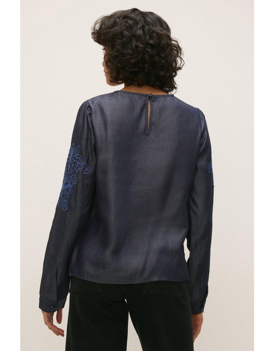Cutwork Denim Top - 2