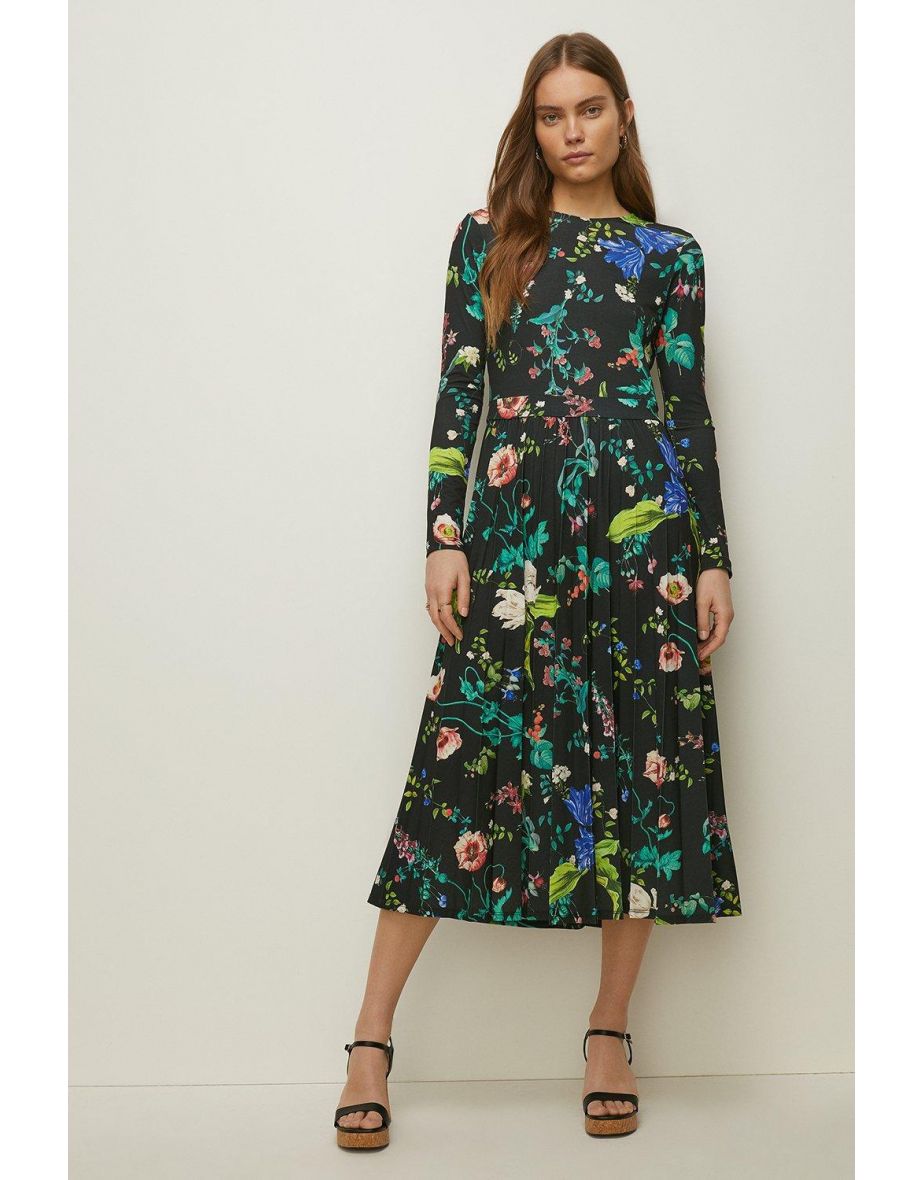 Floral pleated midi dress oasis best sale