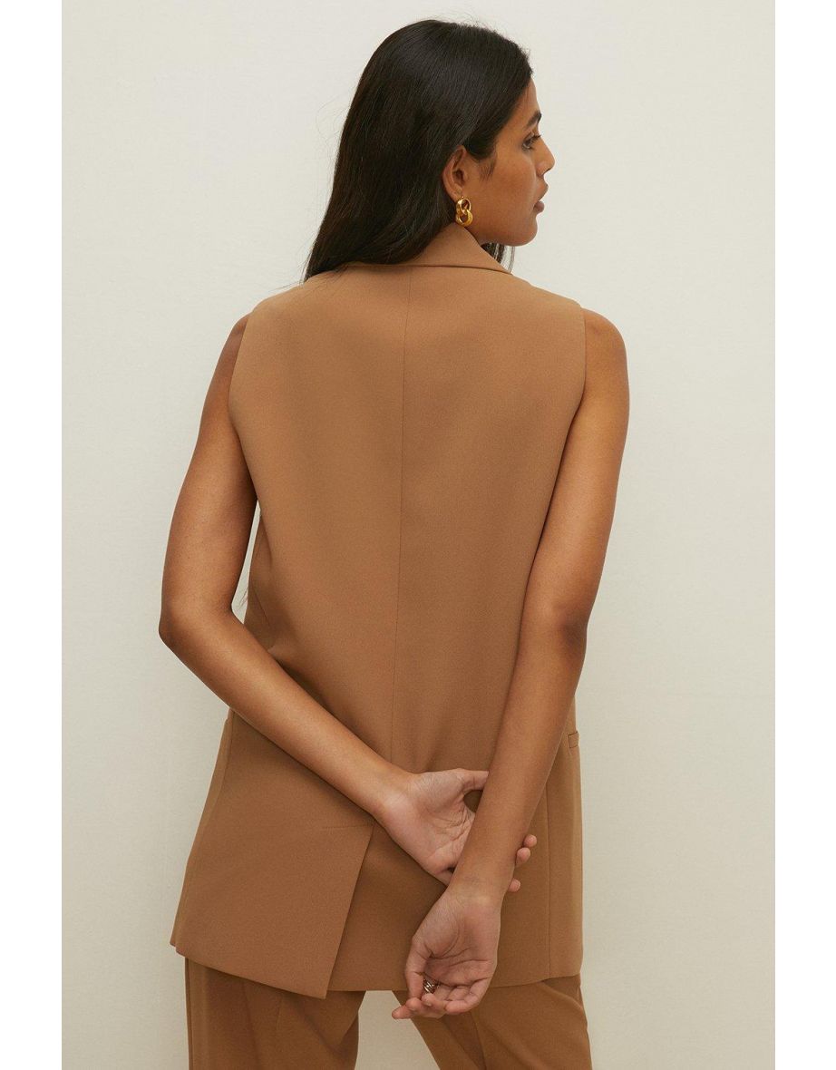 Premium Crepe Sleeveless Blazer - 2