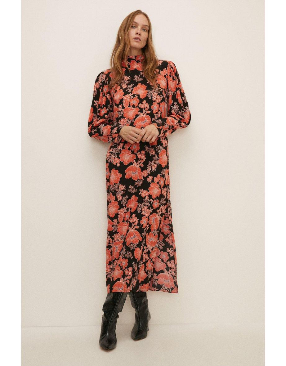 Oasis bloom clearance print column dress