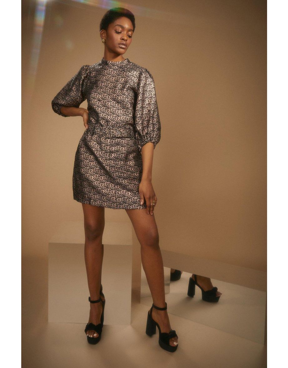 Leopard print mini skirt oasis on sale