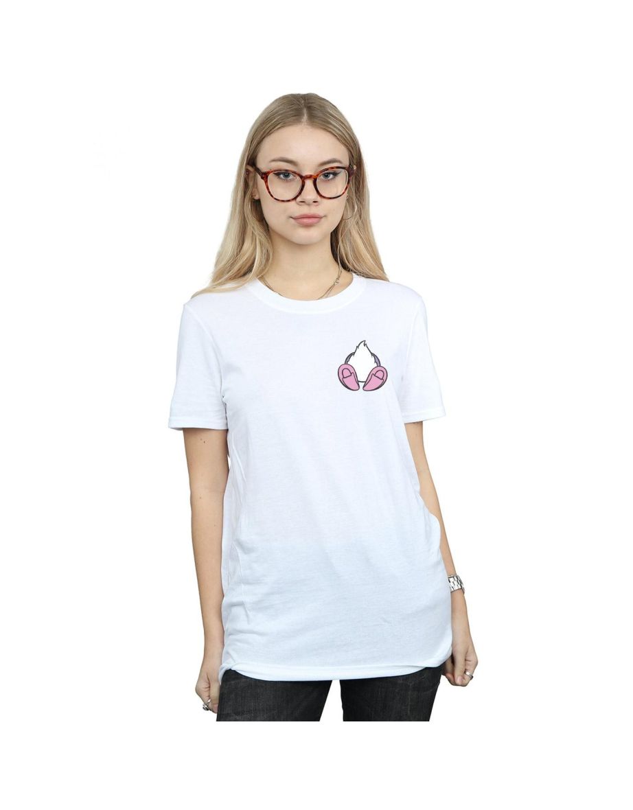 Disney Womens/Ladies Daisy Duck Backside Breast Print Cotton Boyfriend T-Shirt - White - 1