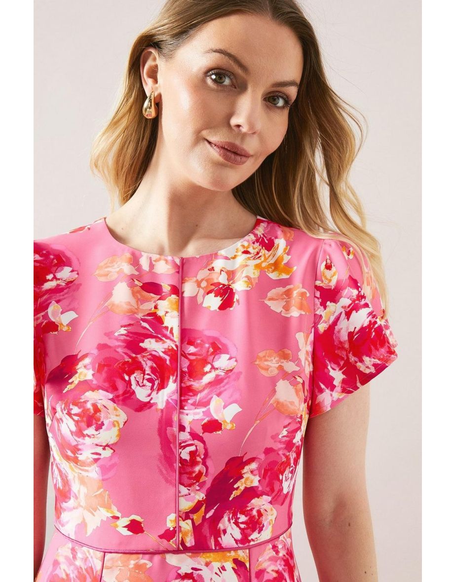 Flutter Sleeve Trim Detail Midi Dress - 3