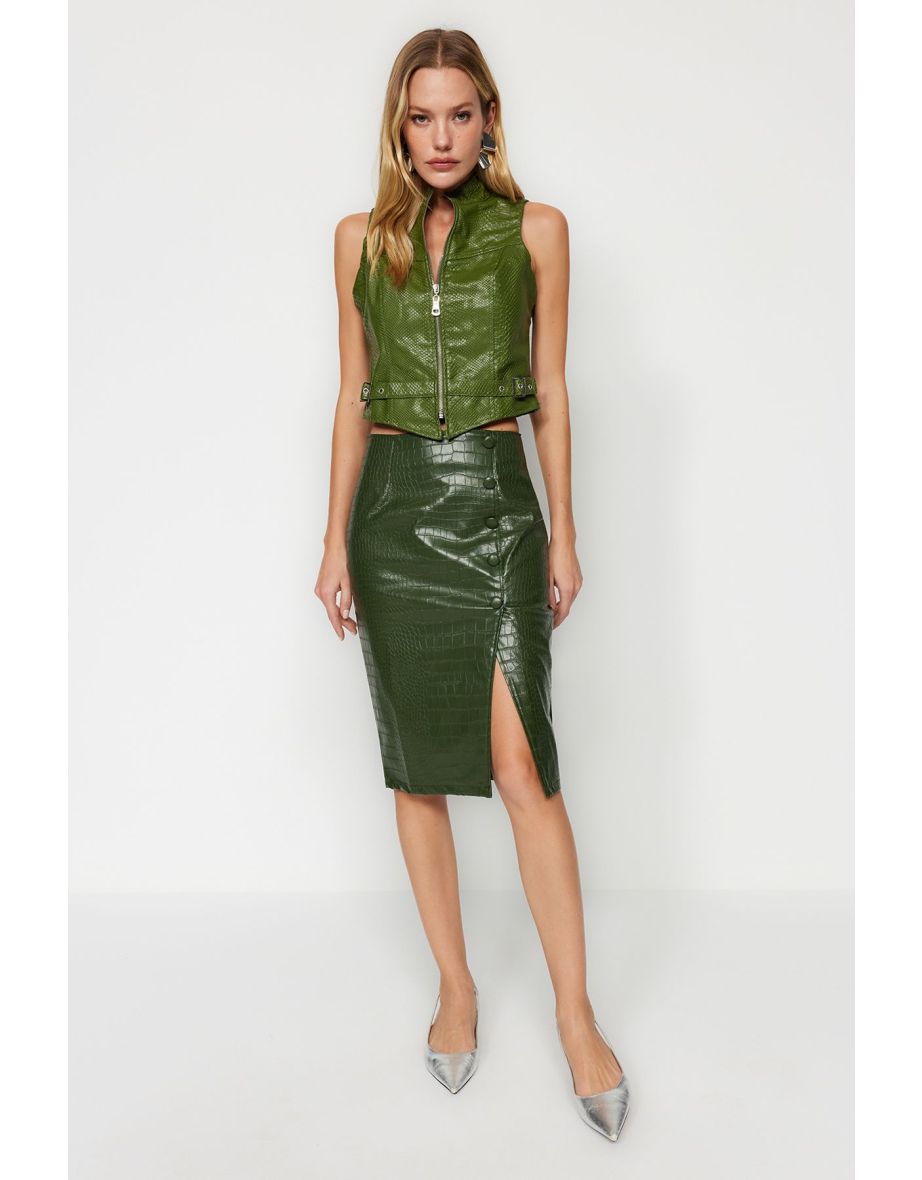 Fake snakeskin skirt top