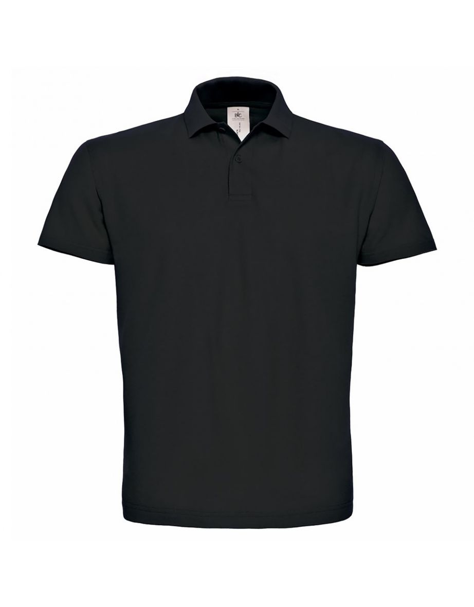 B&C ID.001 Mens Short Sleeve Polo Shirt - Black