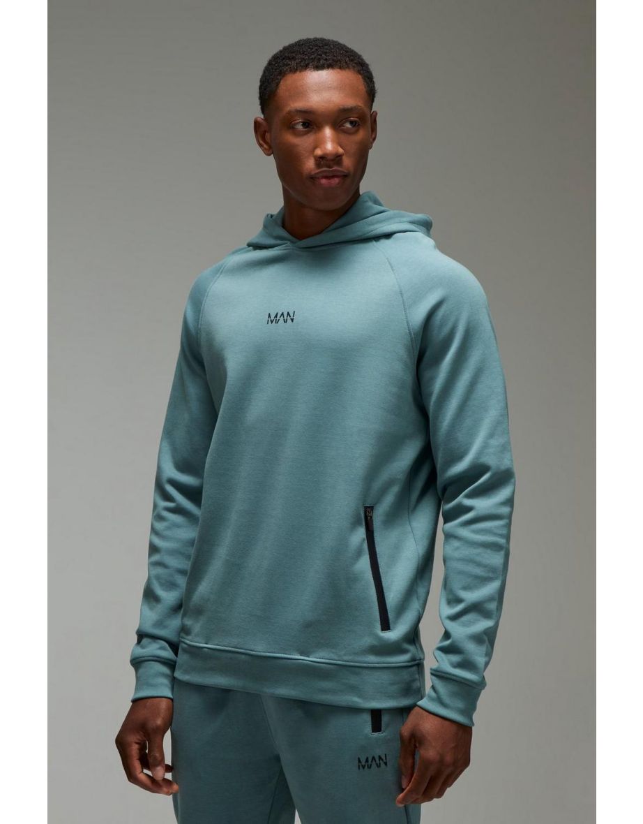 Man Active Pro Fleece Hoodie & Skinny Fit Jogger Tracksuit - green - 2